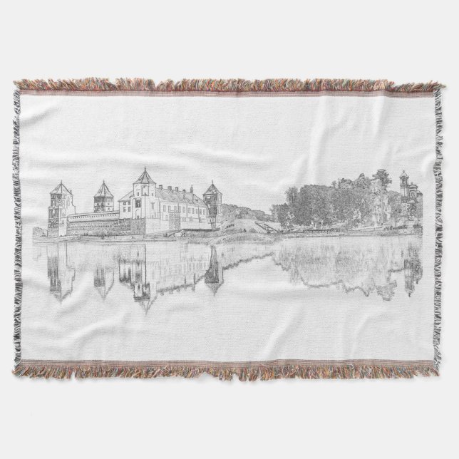 Weißrussland Mir Castle Stadtrundfahrt Throw Blank Decke (Vorderseite)