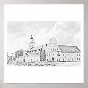 Weißrussland Orscha Stilisierter Architektur-Skizz Poster