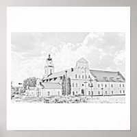 Weißrussland Orsha Stilisierte Architektur Sketch 