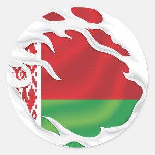 Weißrussland-Rippe Runder Aufkleber
