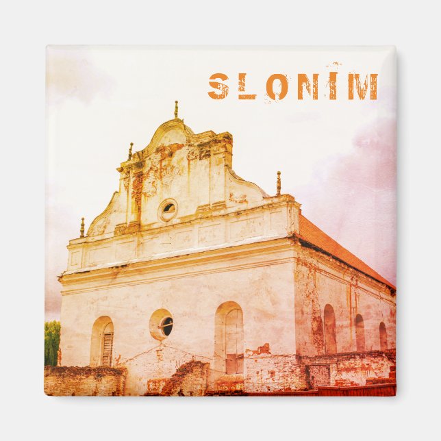 Weißrussland Slonim Große Synagoge-Architektur Magnet (Vorne)