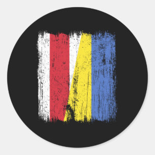 Weißrussland Ukraine Halbflagge Weißrussisch Ukrai Runder Aufkleber