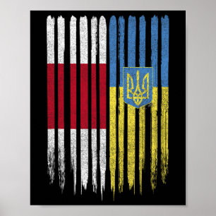 Weißrussland Ukraine Weißrussisch Ukrainisch Flagg Poster