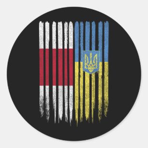 Weißrussland Ukraine Weißrussisch Ukrainisch Flagg Runder Aufkleber