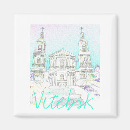 Weißrussland Vitebsk Stylized Architecture Magnet