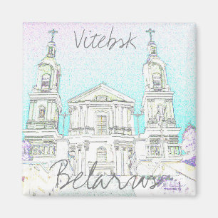 Weißrussland Vitebsk Stylized Architecture Magnet