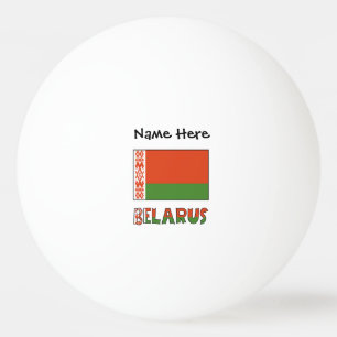 Weißrussland Weißrussische Flagge Personalisiert  Tischtennisball