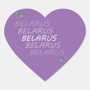 Weißrusslandische Blume Herz-Aufkleber