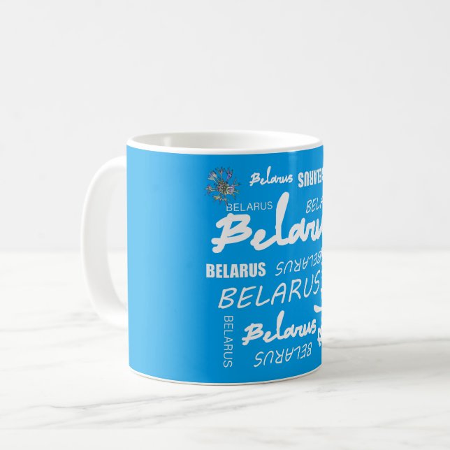 Weißrusslandische Blume Kaffeetasse (Vorderseite Links)