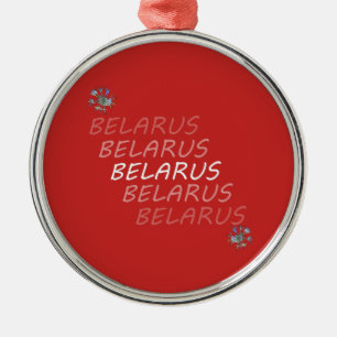 Weißrusslandische Blume Ornament Aus Metall