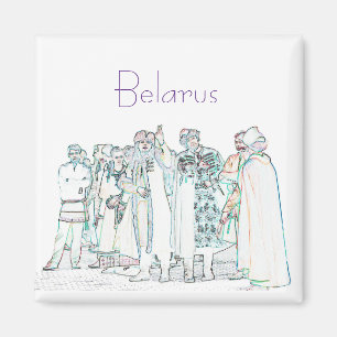 Weißrusslands altes Outfit Sketch Magnet