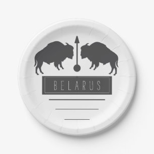 Weißrusslands Bison З б р у е л Б а р у nach с Pappteller