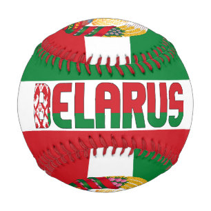 Weißrusslands Flagge und Wappen Patriotisch Baseball