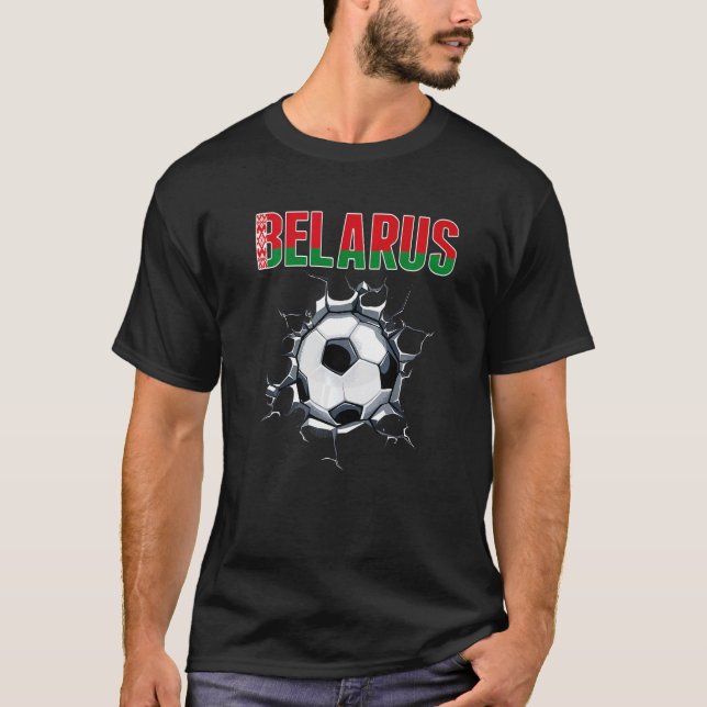 Weißrusslands Fußballfans - Weißer Fußball im Rack T-Shirt (Vorderseite)