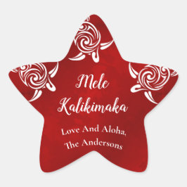 Weißschildkröten | Mele Kalikimaka Hawaiianische W Stern-Aufkleber