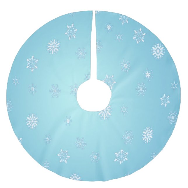 Weißschneeflocke Polyester Weihnachtsbaumdecke (Vorderseite)