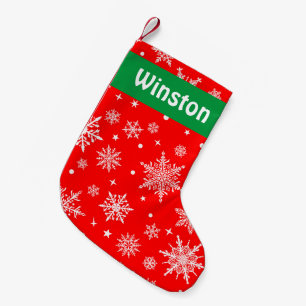 Weißschneeflocken auf dem Weihnachtsmarkt von Red  Kleiner Weihnachtsstrumpf