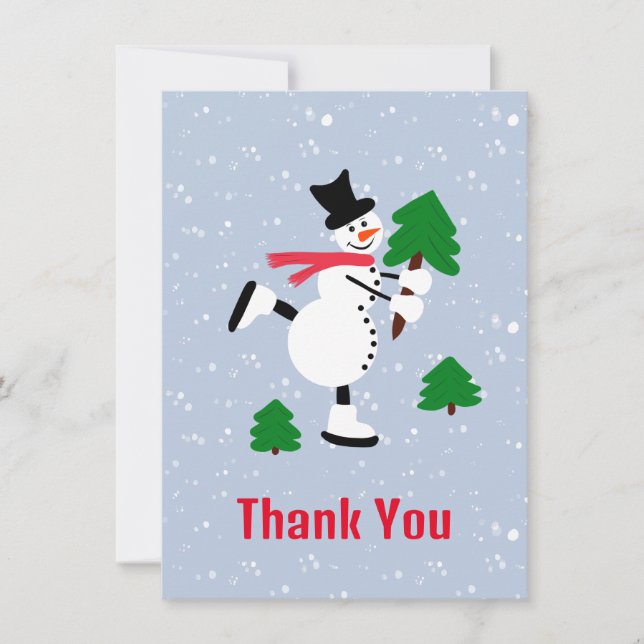 Weißschneemann Feiertagskarte (Vorderseite)