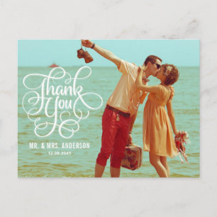 WEISSSCHRIPT   DANKE, DASS SIE POSTCARD GESCHICKT  POSTKARTE