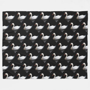 Weißschwan auf schwarz fleecedecke
