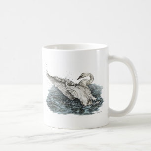 Weißschwan auf Wasser Kaffeetasse