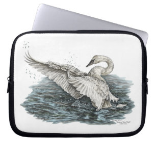 Weißschwan auf Wasser Laptopschutzhülle