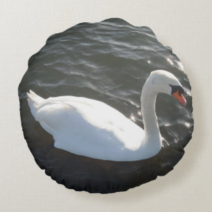 Weißschwan Rundkissen Rundes Kissen