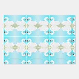 Weißschwan = Sommertag Geschenkpapier Set