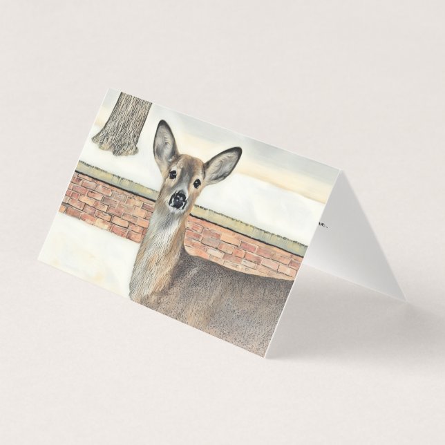 Weißschwanzhirsche im Schnee (Vorderseite)