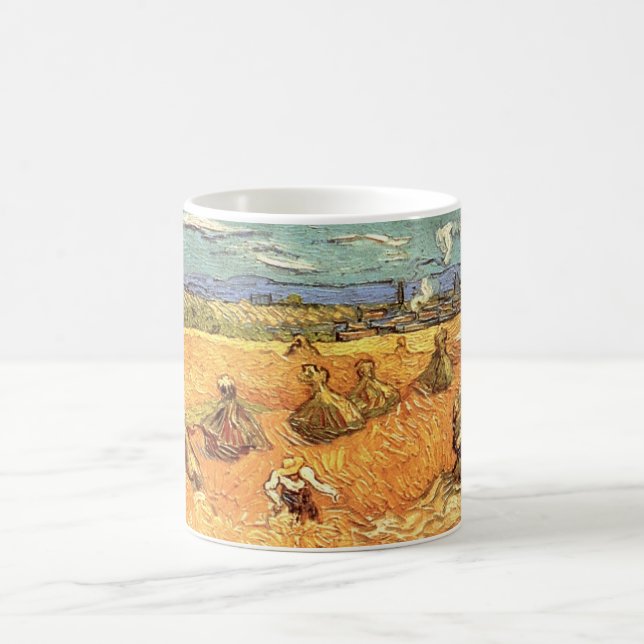 Weißstapel mit Sensenmann von Vincent van Gogh Kaffeetasse (Mittel)