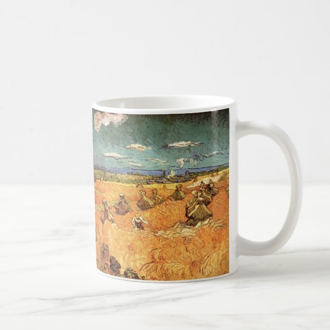 Weißstapel mit Sensenmann von Vincent van Gogh Kaffeetasse (Rechts)