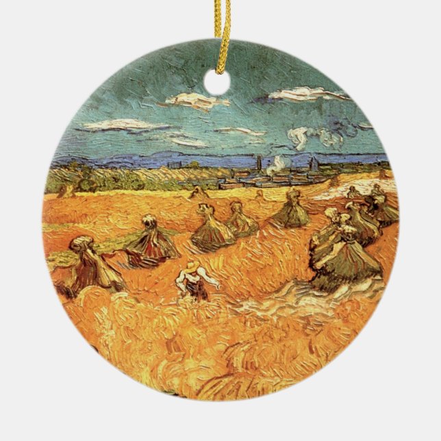 Weißstapel mit Sensenmann von Vincent van Gogh Keramikornament (Vorne)