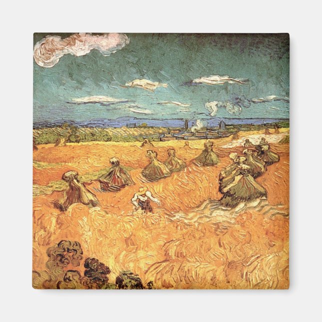 Weißstapel mit Sensenmann von Vincent van Gogh Magnet (Vorne)