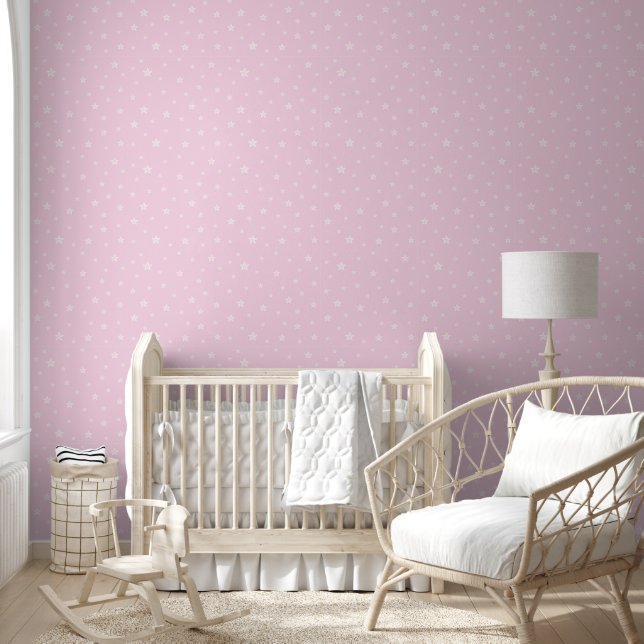 Weißsteine auf hellrosa Farbe Tapete (Kinder)