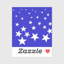 Weißsternmuster auf blauem Hintergrund Aufkleber