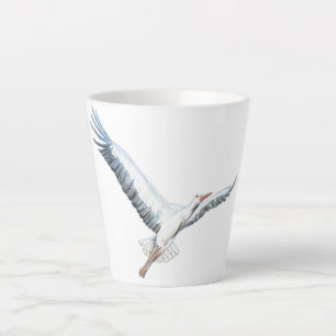 Weißstorch fliegen Kleine Latte-Tasse Milchtasse