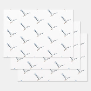 Weißstorche fliegen geschenkpapier set