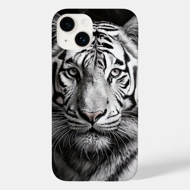 Weißtiger-Holzkohle Case-Mate iPhone 14 Hülle (Rückseite)