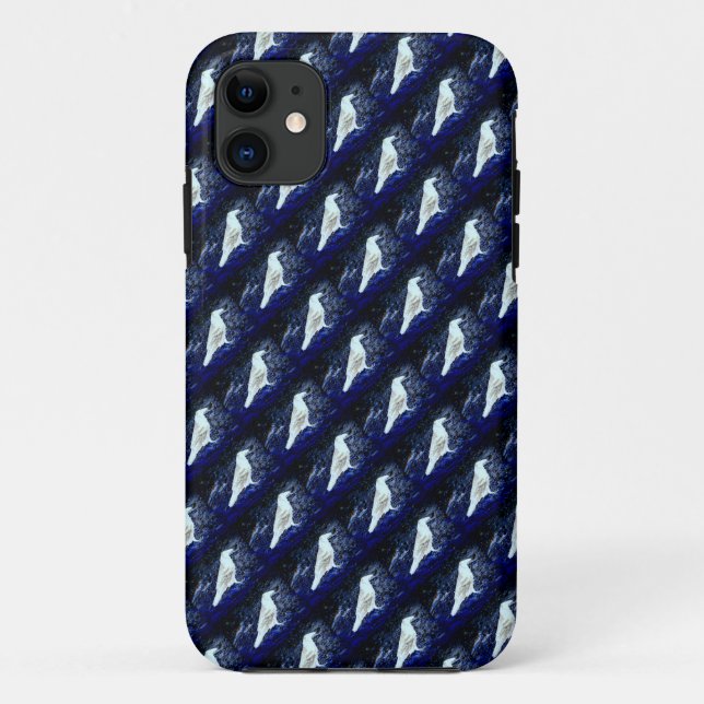 Weißvögel auf blauem Fach Case-Mate iPhone Hülle (Rückseite)