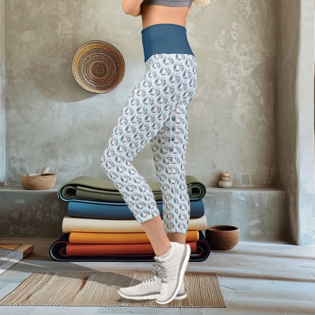 Weißwal Blau Capri Leggings (Von Creator hochgeladen)
