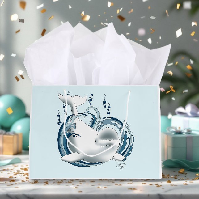 Weißwal Blau Große Geschenktüte (Von Creator hochgeladen)