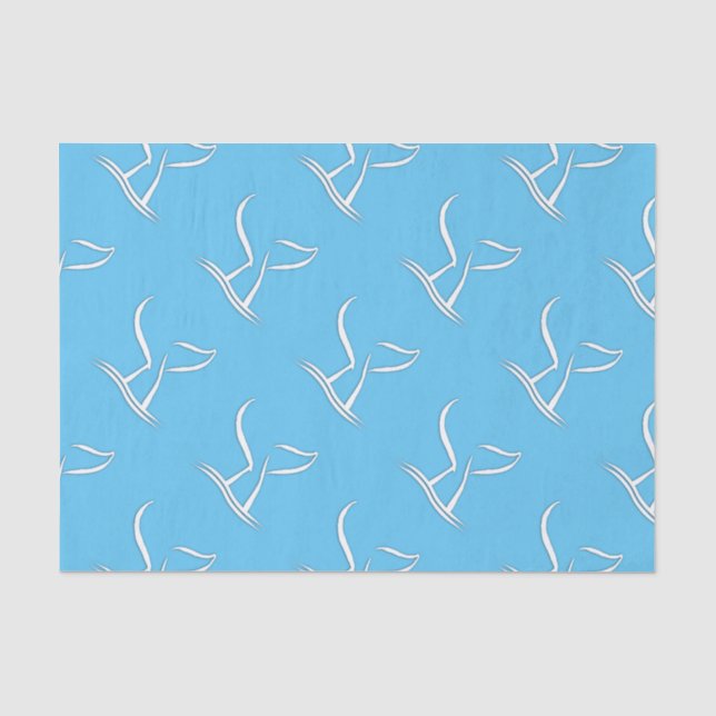 Weißwal-Schwanz auf Blue Seidenpapier (Vorderseite)