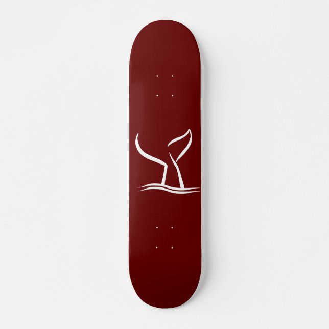 Weißwal Schwanz Dunkelrot Skateboard (Vorne)