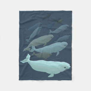 Weißwal-umfassende Weißwal-Wal-Kunst-Fleece-Decke Fleecedecke