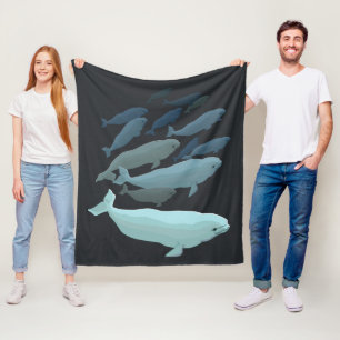 Weißwal-umfassende Weißwal-Wal-Kunst-Fleece-Decke Fleecedecke