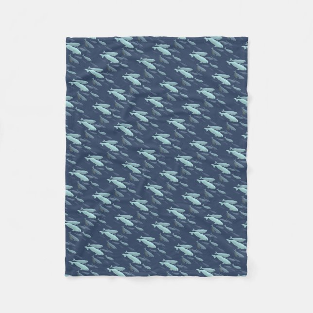 Weißwal-umfassende Weißwal-Wal-Kunst-Fleece-Decke Fleecedecke (Vorderseite)