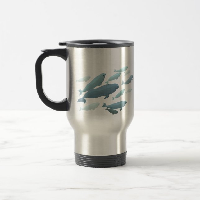 Weißwal-Wal-Kunst-Reise-Tasse Marinelife Reisebecher (Links)