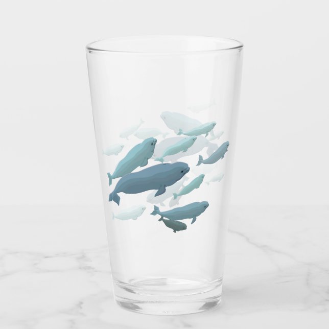 Weißwal-Wal-personifizieren Glaswal-Gläser Glas (Vorderseite)