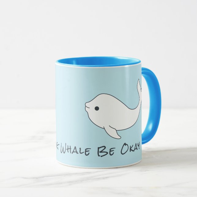 Weißwal-Wal-Tasse Tasse (VorderseiteRechts)