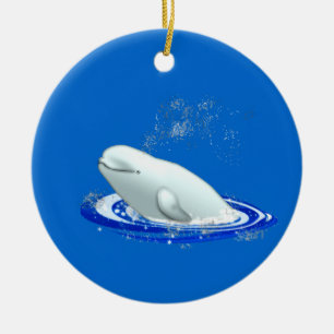 Weißwal-Wal-Weihnachtsverzierung Keramikornament